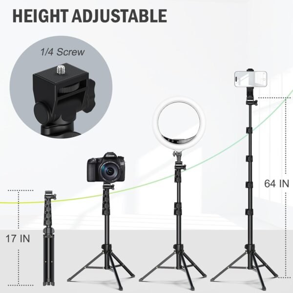 64” Tripod for Cell Phone & Camera